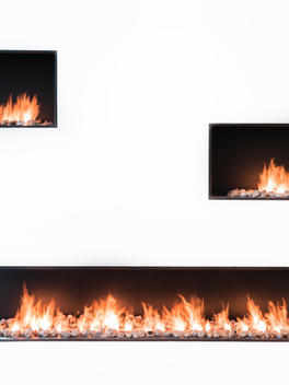 Unusual fire place at the Aalesund Quality Hotel, designed by Link Arkitektur, Aalesund, Norway.