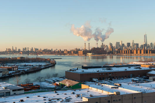 LIC winter city scape with NYC skyline