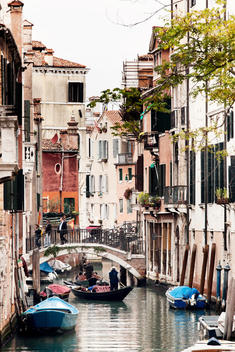 Canal with Gondolas in Venice