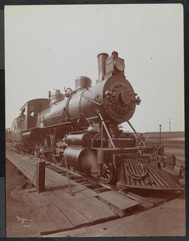 Railroad Locomotive On Tracks, 
