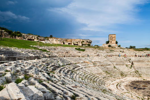 The Greek amphitheatre at Neapolis in Syracuse, Sicily, Italy.