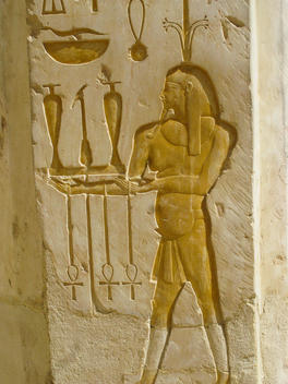 Hieroglyph in Egyptian temple in Karnak