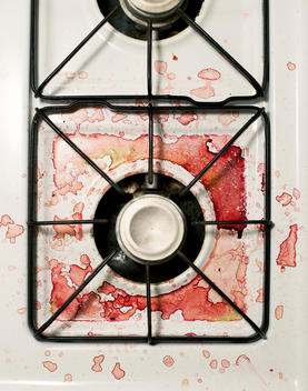 Beet Stained Gas Stove Burner