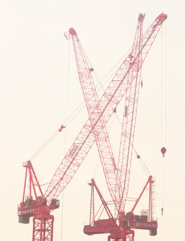 Cranes on construction site