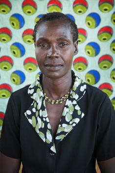 portrait of Laker Christine, group member of Teya Pa Adhola groups A & B working with CAFWA (Community Action Fund for Women in Africa)