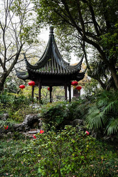 A pagoda in Kezhi Gardens in Zhujiajiao on the outskirts of Shanghai, China.