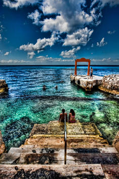 Where Everyone Goes To Swim At The Crew Bar In Cozumel