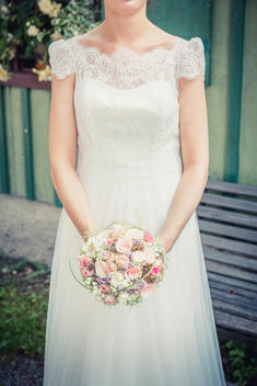bride with the wedding bouquet