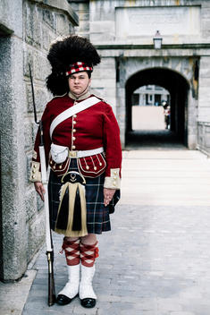 A sentry stands guard at the Citadel in Halifax, Nova Scotia.