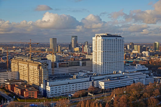 Aerial view of Erasmus MC (Eramus University medical Centre), one of the largest University Medical Centers in Europe