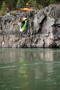 Cliff Diving in a Kayak