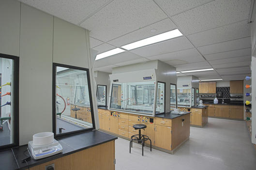 College Science Lab With Safety Enclosures