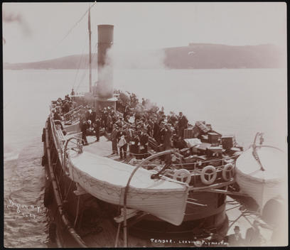 Passengers And Luggage Aboard A Tender Of The S.S. \