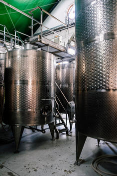 Wine vats at Casas de Bosque winery in the Casablanca Valley in Chile.