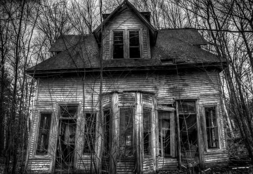 An old derelict house in the woods in USA
