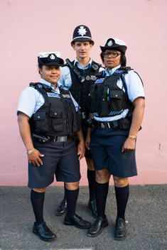 Bermuda police officers wearing shorts