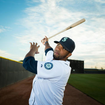 TOPPS baseball card portraits during Spring Training, Seattle Mariners, Peoria Sports Complex, 15707 North 83rd Ave, Peoria, AZ