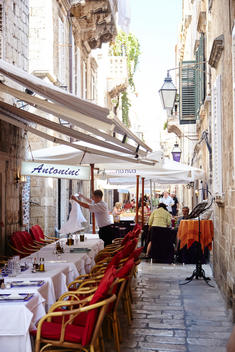 Dubrovnik, Dubrovnik Croatia, city streets, cafe