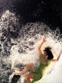 Girl Floating In Water