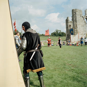 Medieval Battle Reenactment At Castle Acre Priory.