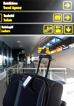 A passenger information and direction sign Tallin airport