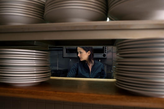 Woman working in restaurant