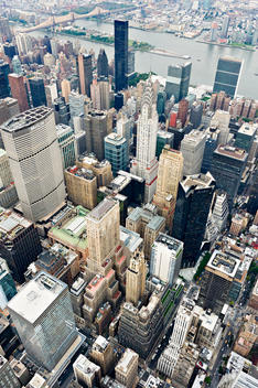 Afternoon Aerial View Of The Chrysler Building And Surrounding Architecture. Midtown, New York, New York.