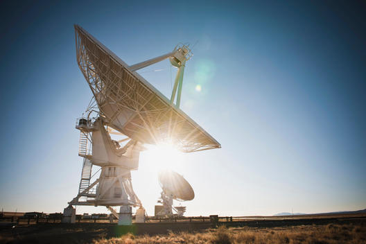 Radio telescopes in the landscape in New Mexico