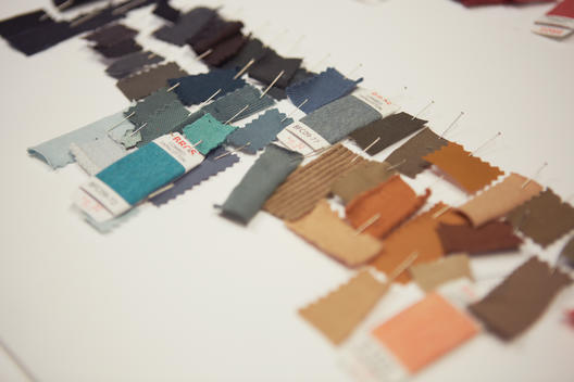 Various colored fabric swatches