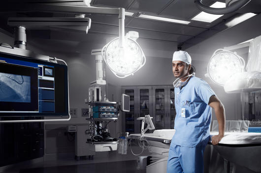 portrait of surgeon in high tech operating room
