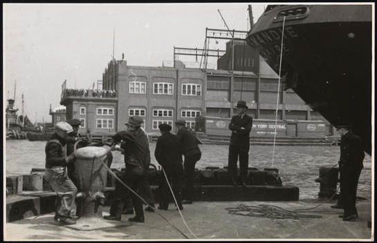 Workers Tying Up The S.S. \