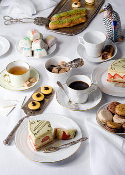 Coffee And Cakes On Table