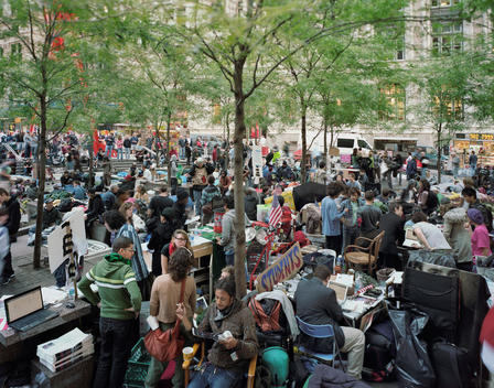Protesters at the Occupy Wall Street protest in Zuccotti Park, New York