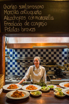Laura Silva prepares food at Donostia, a restaurant in Bogota, Colombia.