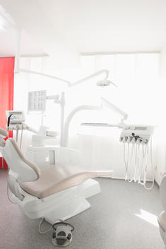 Germany, Dentist chair and equipment in dental office