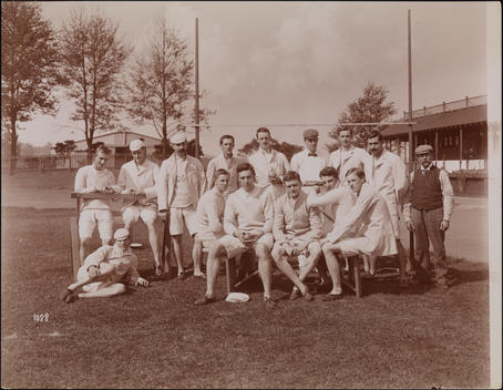 Portrait Of A Track And Field Team At The Oxford And Cambridge Training Session At The Berkeley Oval, New York.