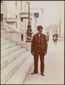 A Retired African American Sailor In Uniform At Sailor\'S Snug Harbor, A Facility And Home For Retired Sailors On Staten Island, New York.