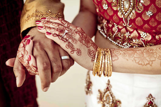 Indian wedding traditional henna painted hands