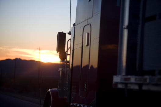Truck at Sunset, Close-up view