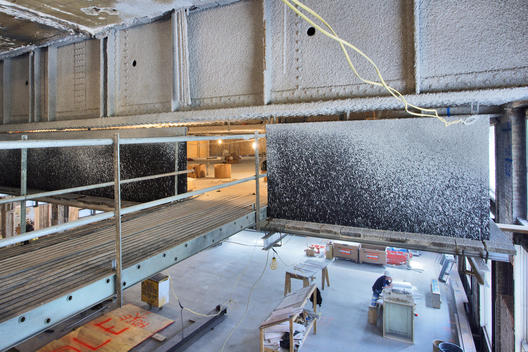 Clean Interior Construction Site With Temporary Catwalk And Fire Insulation Foam