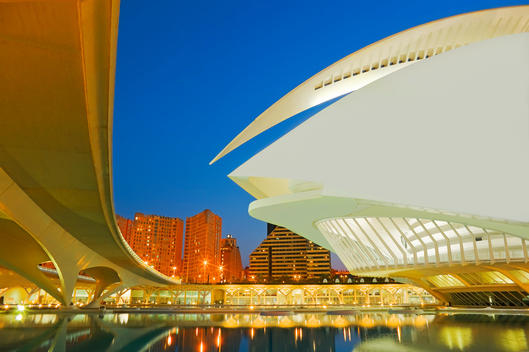 City of Arts and Sciences at night, Valencia, Spain