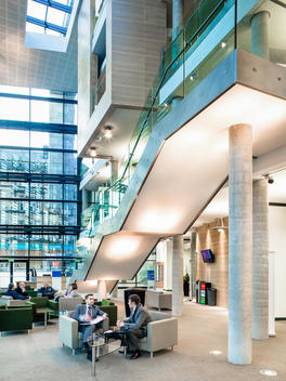 Meeting area at King\'s Gate, Newcastle University designed by Bond Bryan Architects\'s, Newcastle, UK.