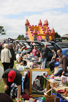 Members of the public attend The Chelford Car Boot Sale. The car boot is purportedly the second largest in England and is held every Sunday in a field outside Marthall, near Knutsford, Cheshire. Richard Scott, a farmer, started the sale 20 years ago and n
