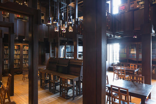 Interior of the Mackintosh Library at the Glasgow School of Art