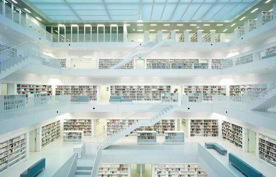 Gallery Hall of Central Library of Stuttgart, Stuttgart, Baden-W?rttemberg, Germany