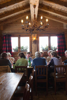 people eating lunch at the La Marmotte restaurant