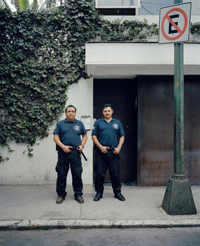 Security Guards In Front Of Building