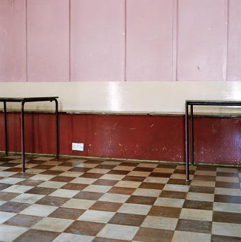 Floor and tables in community hall