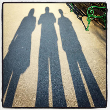 Silhouette, shadows of a family, Austria