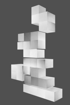 illustration of a rabbit made from tetris blocks